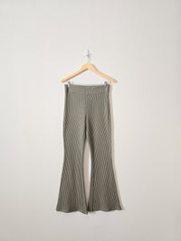 Aerie Green Waffle Flare Pants (M)