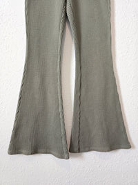 Aerie Green Waffle Flare Pants (M)