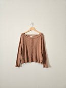 Blu Pepper Brown Ribbed Top (XL)