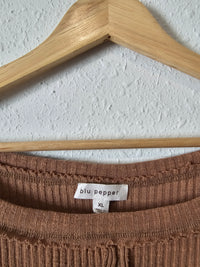 Blu Pepper Brown Ribbed Top (XL)