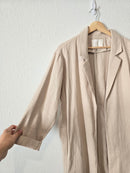 Cream Linen Long Blazer Coat (M)