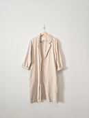 Cream Linen Long Blazer Coat (M)