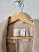 Cream Linen Long Blazer Coat (M)