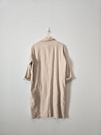 Cream Linen Long Blazer Coat (M)