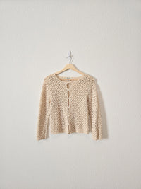 Vintage Crochet Knit Button Up (S)