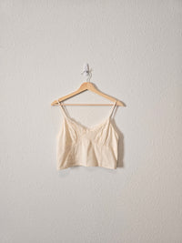 Cream Lace Cropped Tank (M)