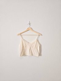 Cream Lace Cropped Tank (M)