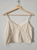 Cream Lace Cropped Tank (M)