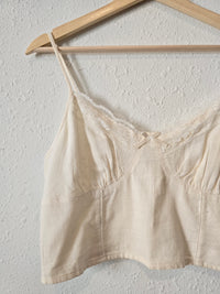 Cream Lace Cropped Tank (M)