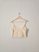 Cream Lace Cropped Tank (M)