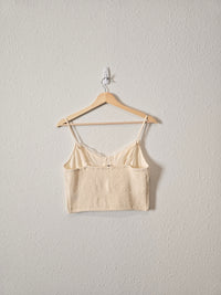 Cream Lace Cropped Tank (M)