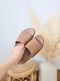 Sorel Brown Leather Slide Sandals (8)