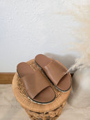 Sorel Brown Leather Slide Sandals (8)