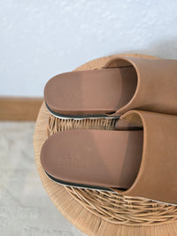 Sorel Brown Leather Slide Sandals (8)