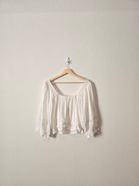 NEW White Floral Eyelet Top (L)