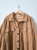 Long Sherpa Button Up Shacket (M)