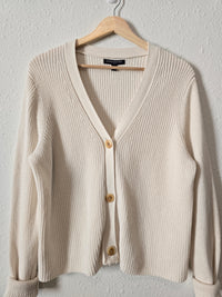 Ribbed Button Up Cotton Sweater (L)