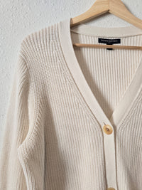 Ribbed Button Up Cotton Sweater (L)