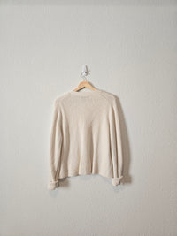 Ribbed Button Up Cotton Sweater (L)