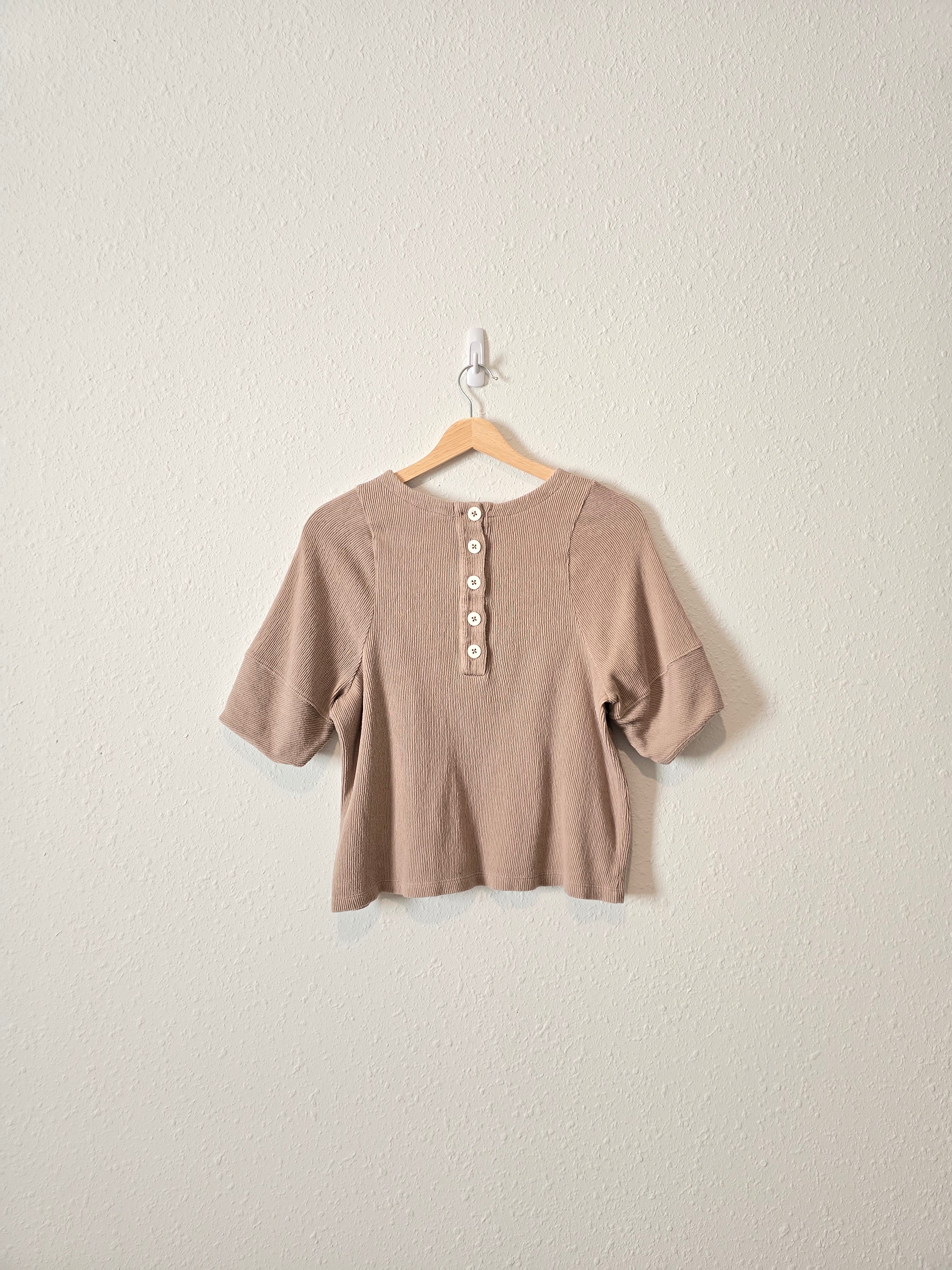 Madewell Ribbed Button Back Top (S)