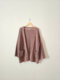 Brown Cozy Knit Cardigan (L)