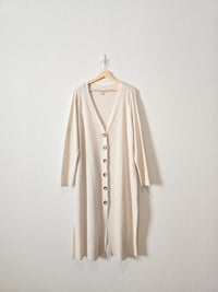 Cream Ribbed Duster Sweater (2X)