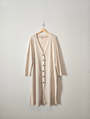 Cream Ribbed Duster Sweater (2X)