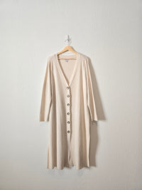 Cream Ribbed Duster Sweater (2X)