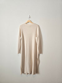 Cream Ribbed Duster Sweater (2X)