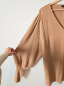 NEW Camel Puff Sleeve Sweater (XXL)