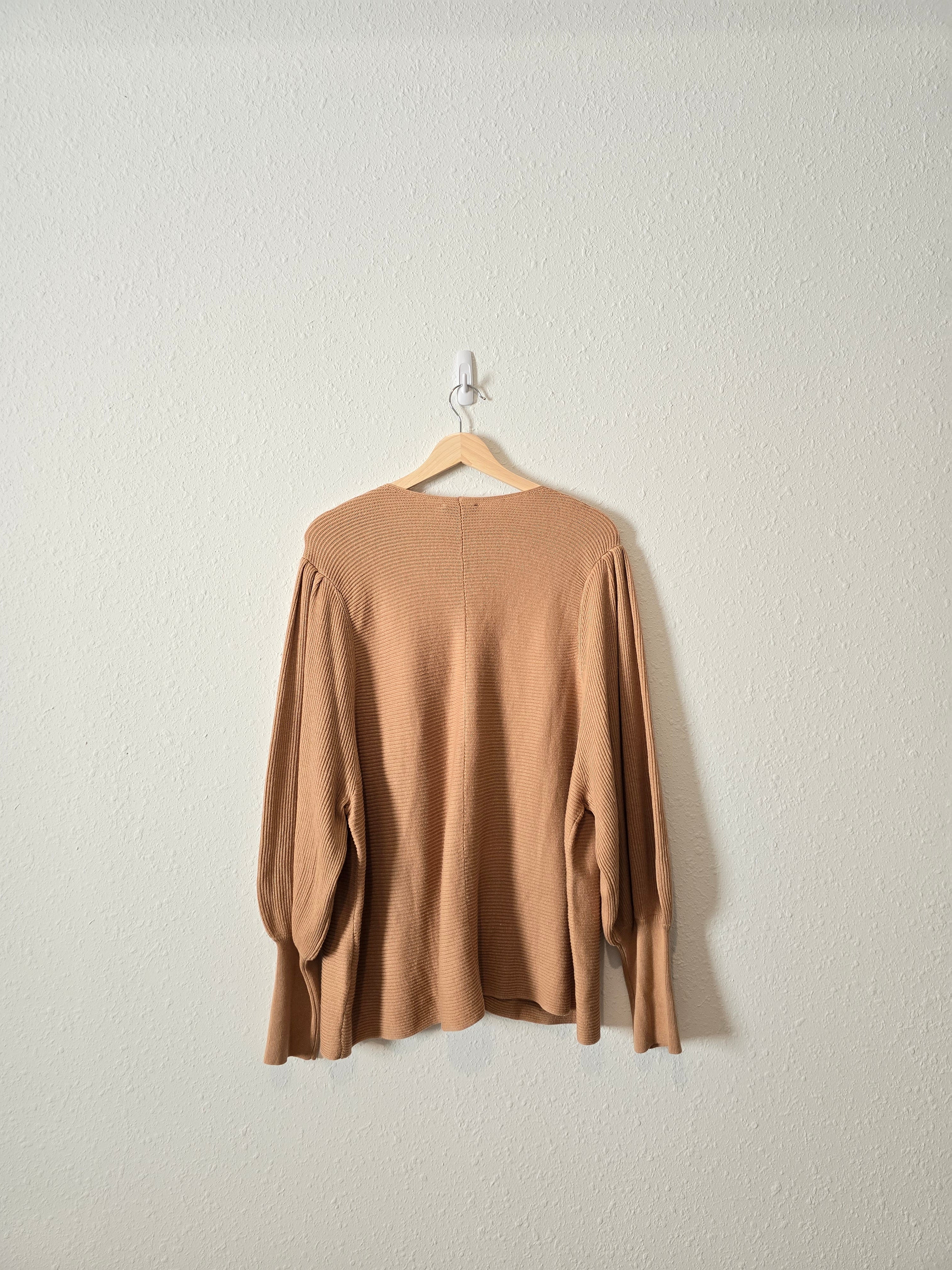 NEW Camel Puff Sleeve Sweater (XXL)