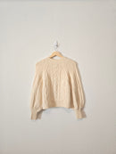 Cable Knit Puff Sleeve Sweater (M)