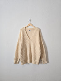 Oversized Cozy Waffle Sweater (M)