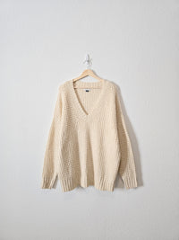 Oversized Cozy Waffle Sweater (M)