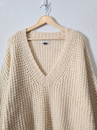 Oversized Cozy Waffle Sweater (M)