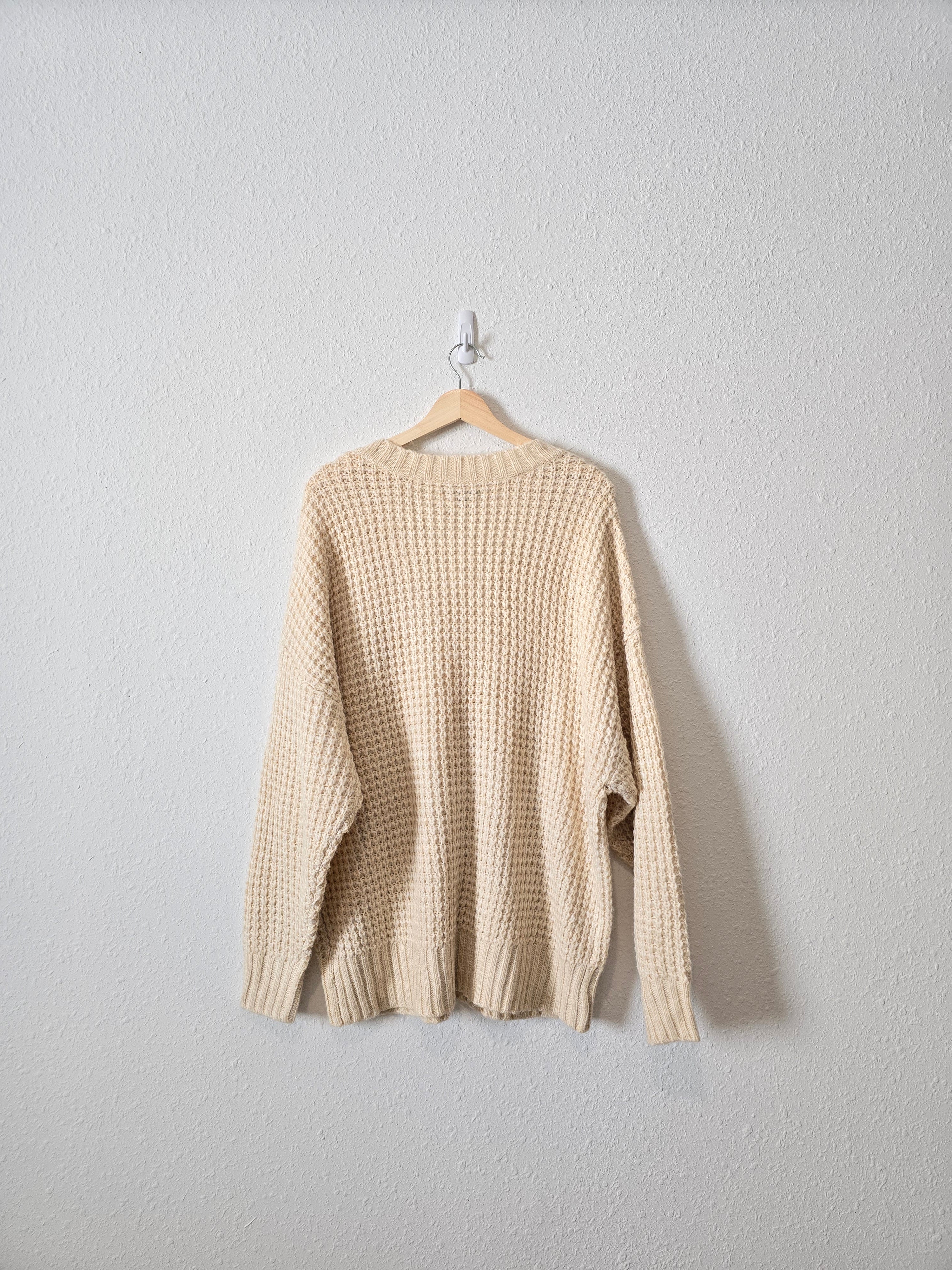 Oversized Cozy Waffle Sweater (M)