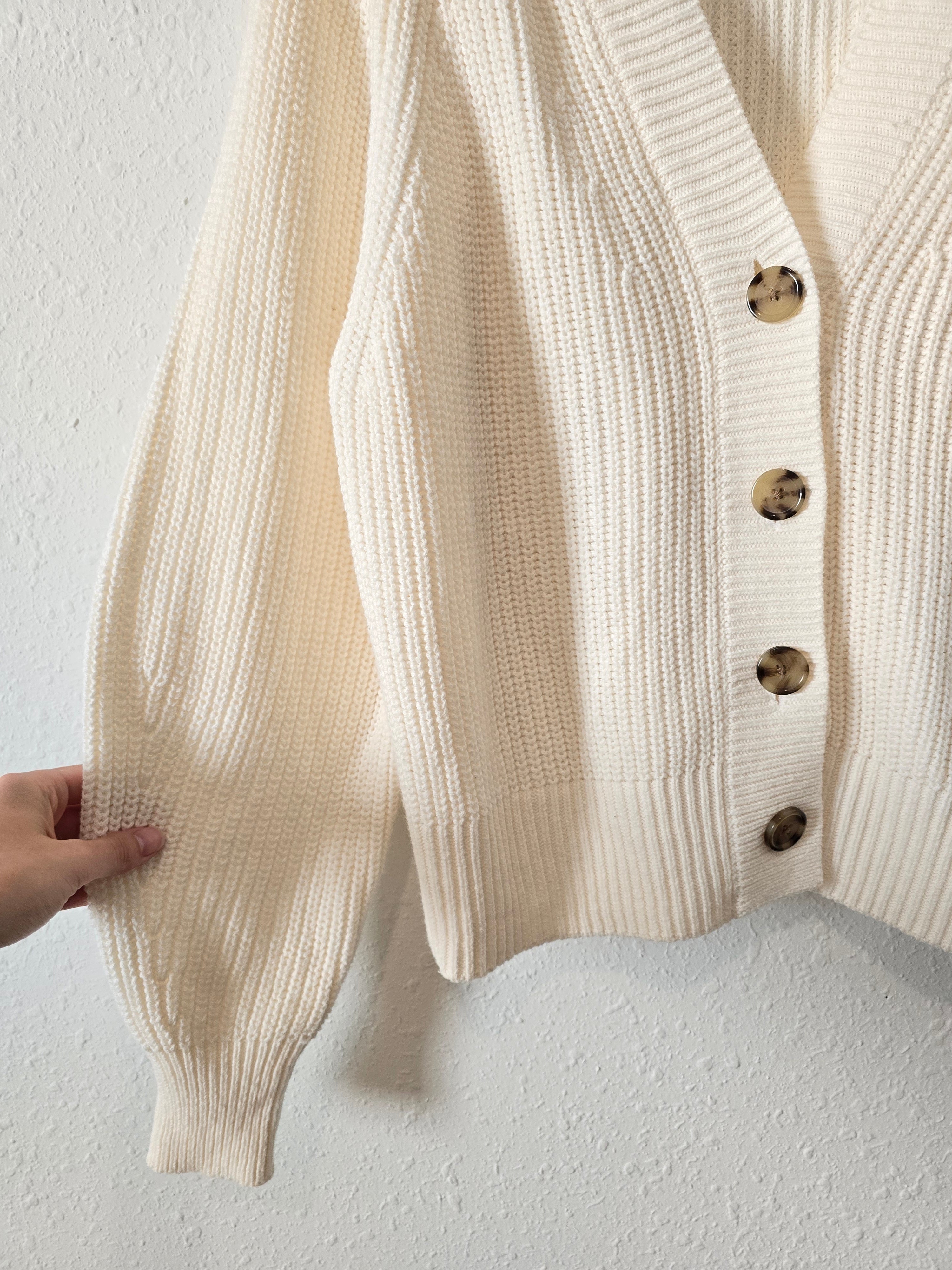 Chunky Knit Button Up Sweater (M)