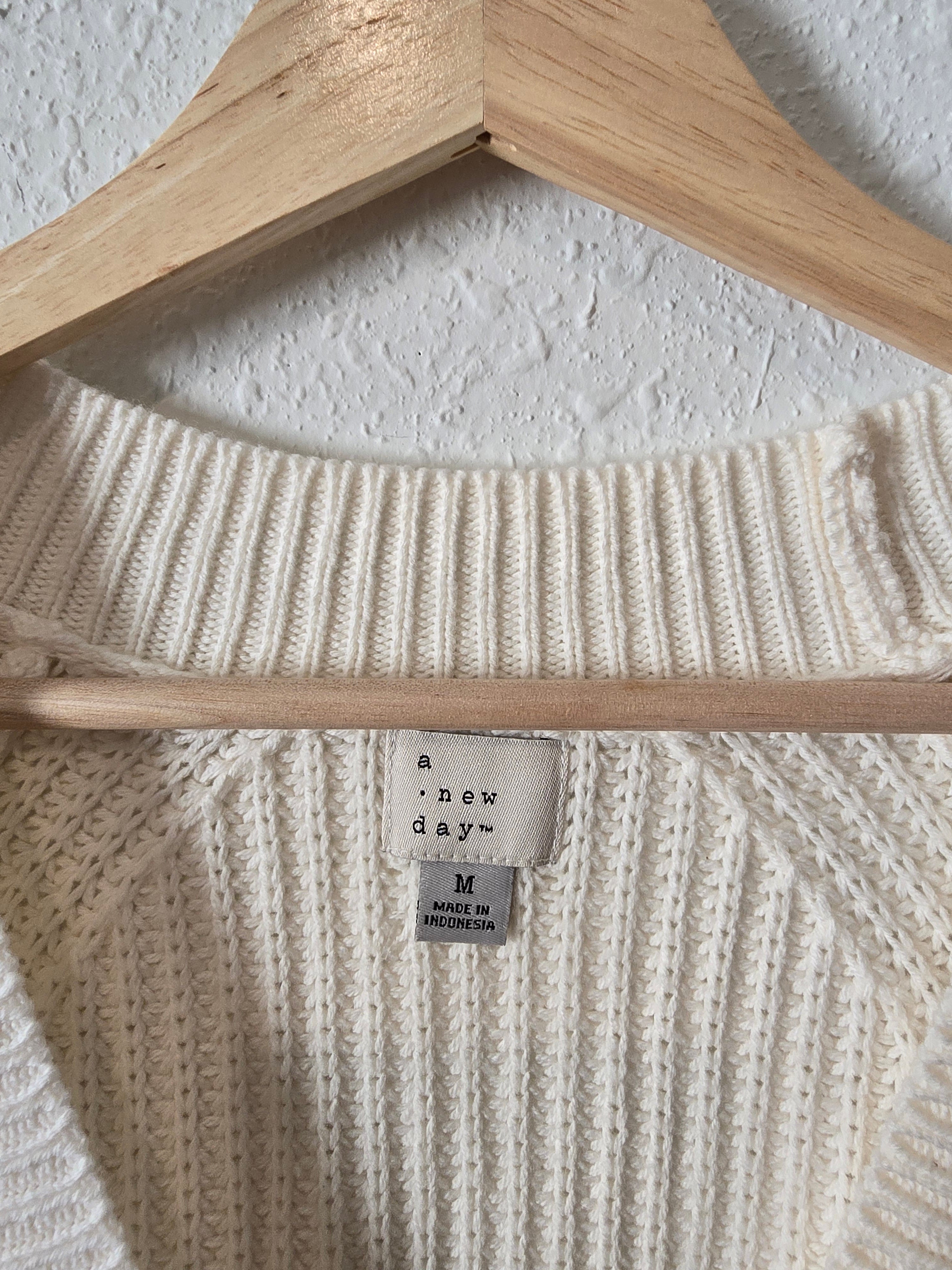 Chunky Knit Button Up Sweater (M)