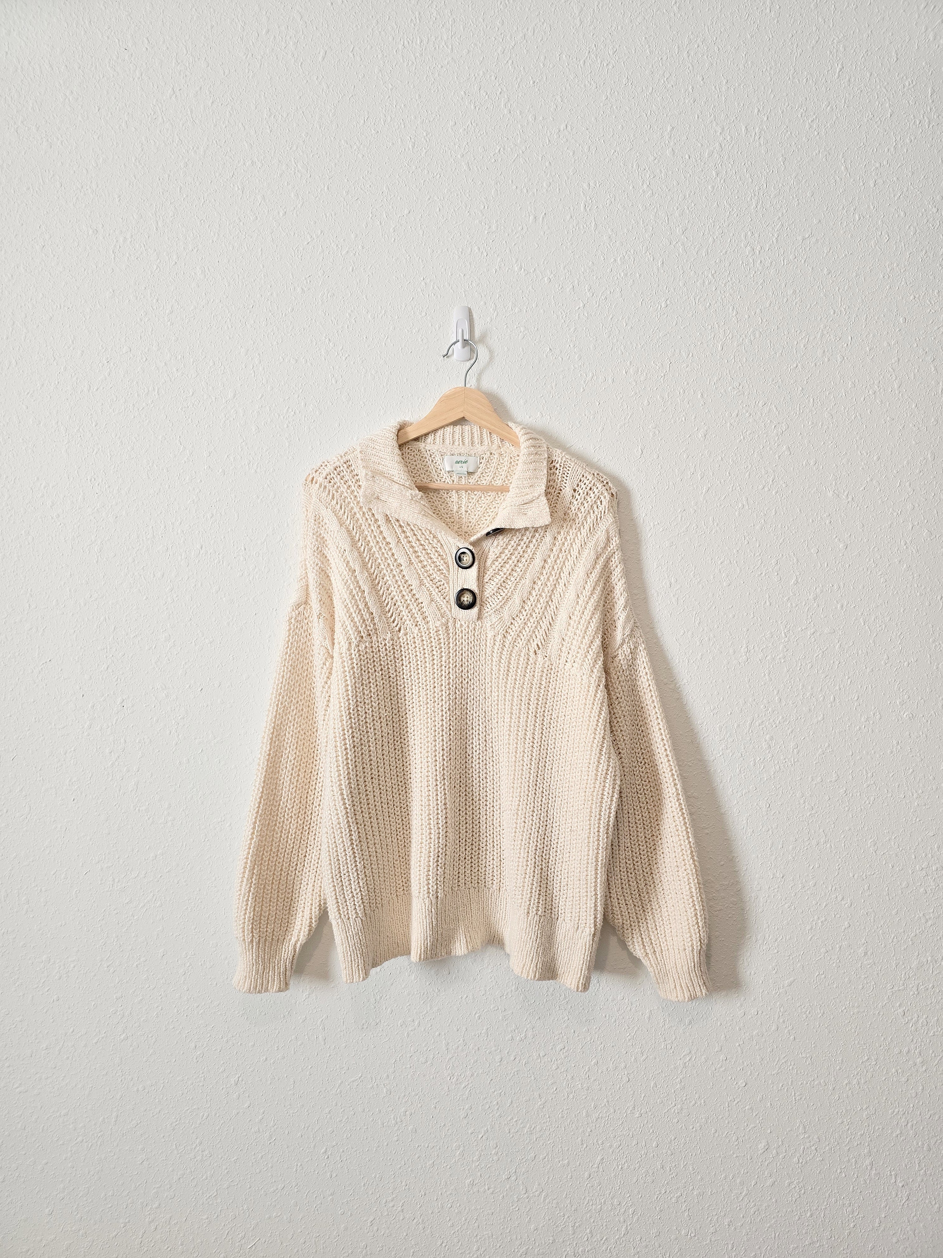 Aerie Chunky Henley Sweater (L)