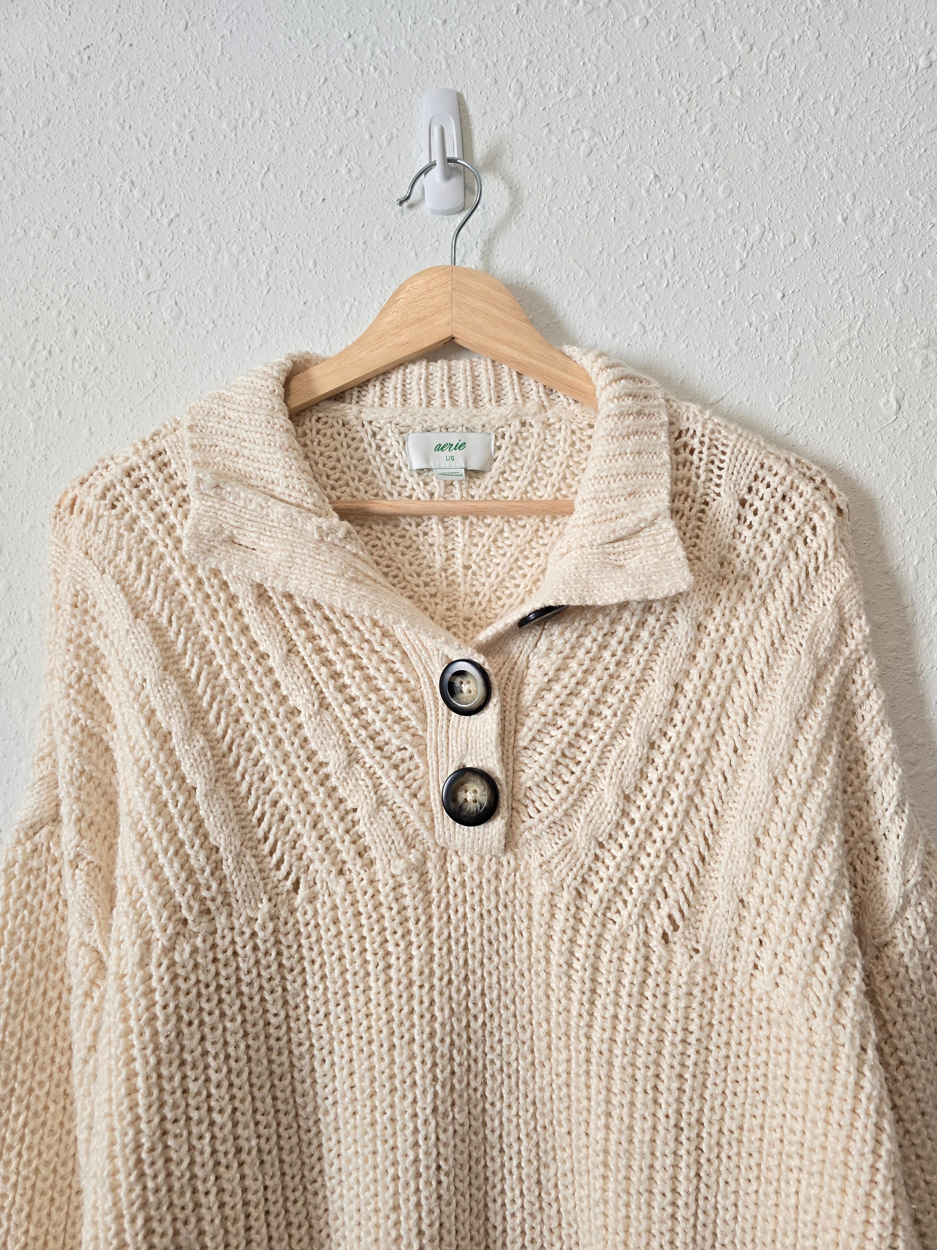 Aerie Chunky Henley Sweater (L)