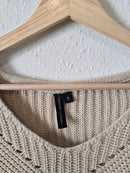 Neutral Textured Knit Sweater (S)