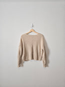 Neutral Textured Knit Sweater (S)