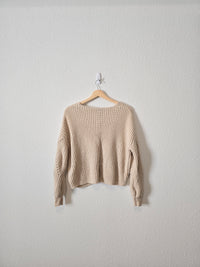 Neutral Textured Knit Sweater (S)