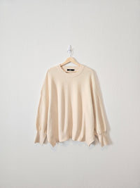 Ribbed Puff Sleeve Sweater (XL)