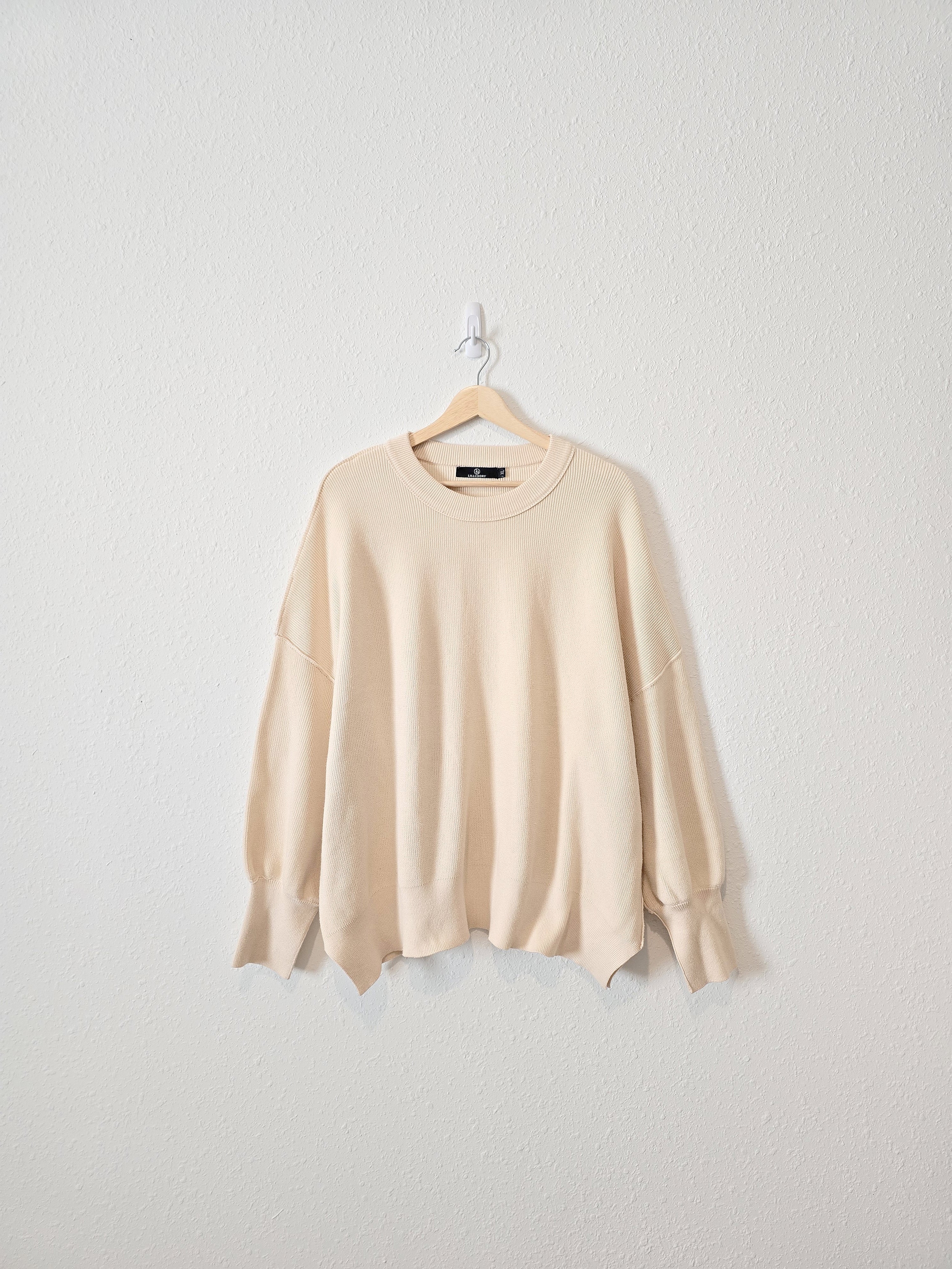 Ribbed Puff Sleeve Sweater (XL)