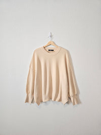 Ribbed Puff Sleeve Sweater (XL)