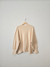 Ribbed Puff Sleeve Sweater (XL)