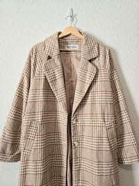 En Saison Long Plaid Peacoat (M)