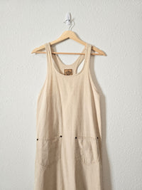 Vintage Linen Blend Midi Dress (S)