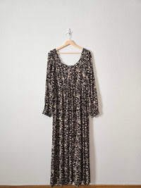 Black Floral Maxi Dress (XL)